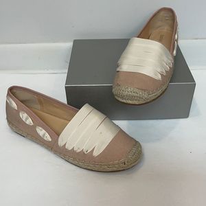 Enzo Angiolini Pink and Cream Flats with Ribbon 9
